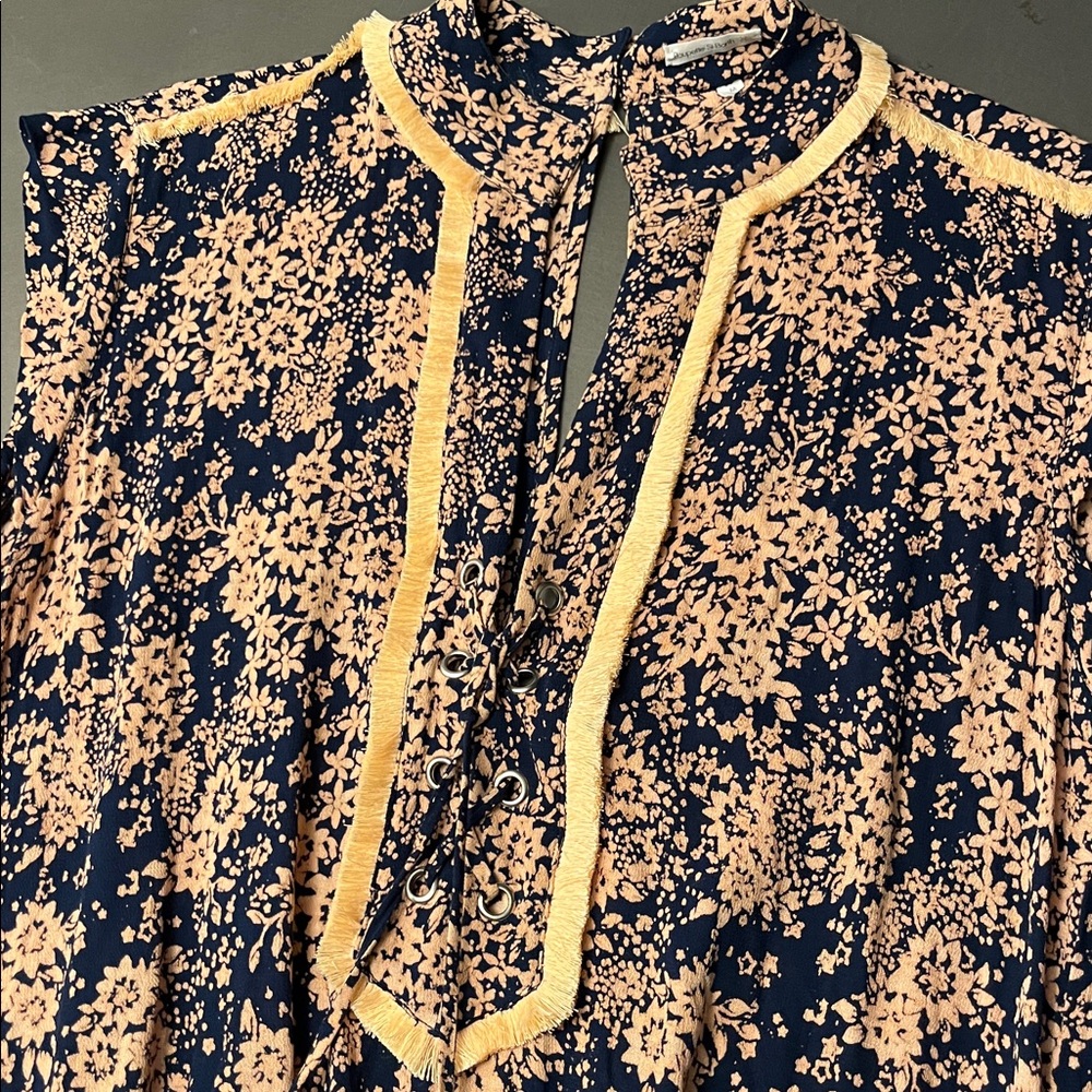 Poupette St. Barth Navy and Peach Jumpsuit - Picture 5 of 5